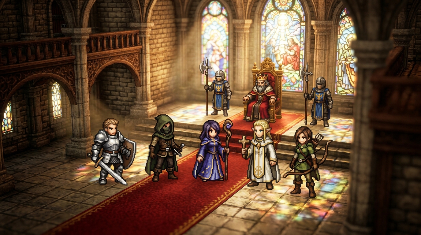 Heroes meeting the King