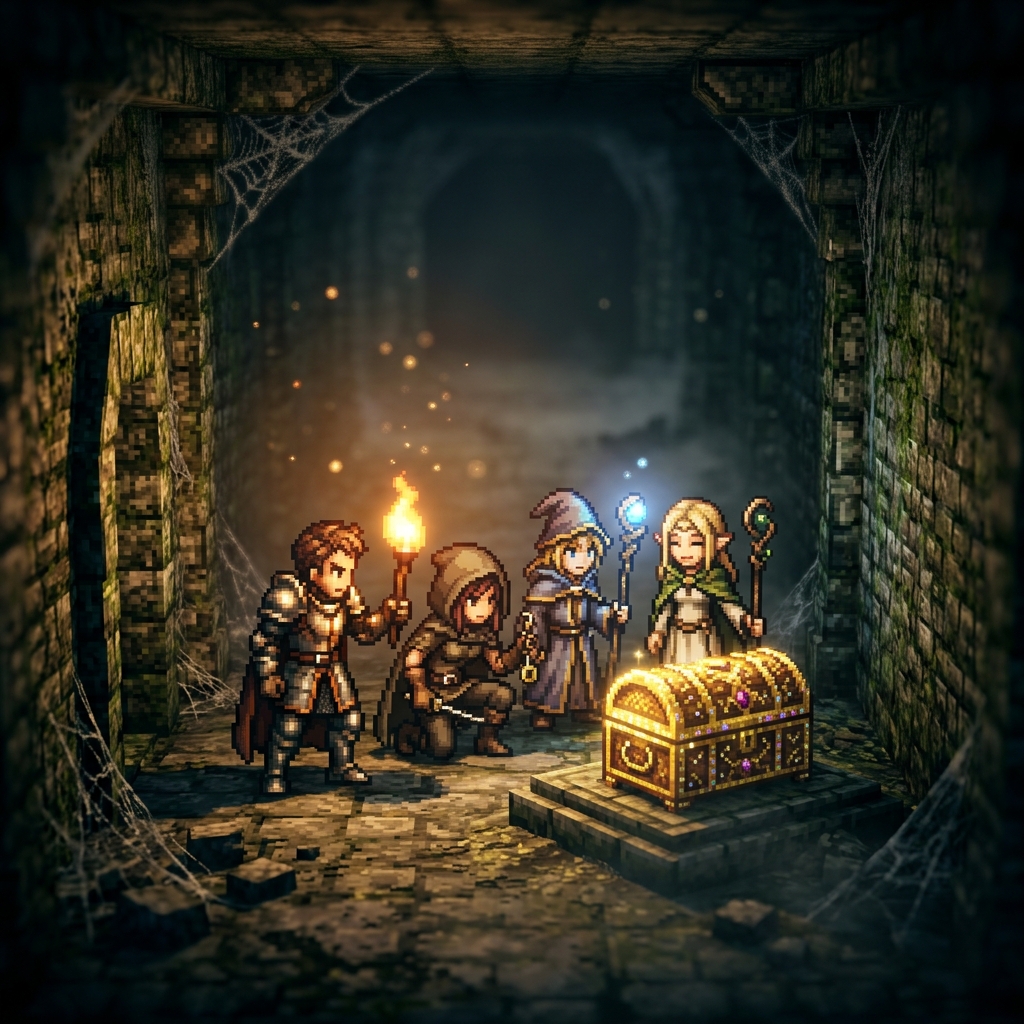 Exploring a dungeon